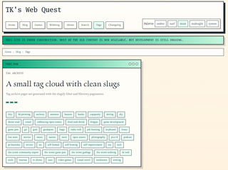 All of the old posts have been properly tagged and updated! A screenshot of TK-Web's Tags cloud