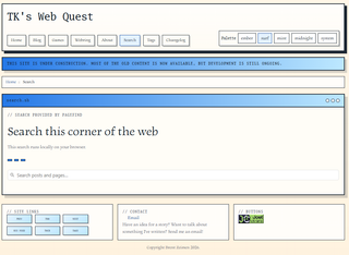 Local search makes a triumphant return! A screenshot of the TK-web Search page